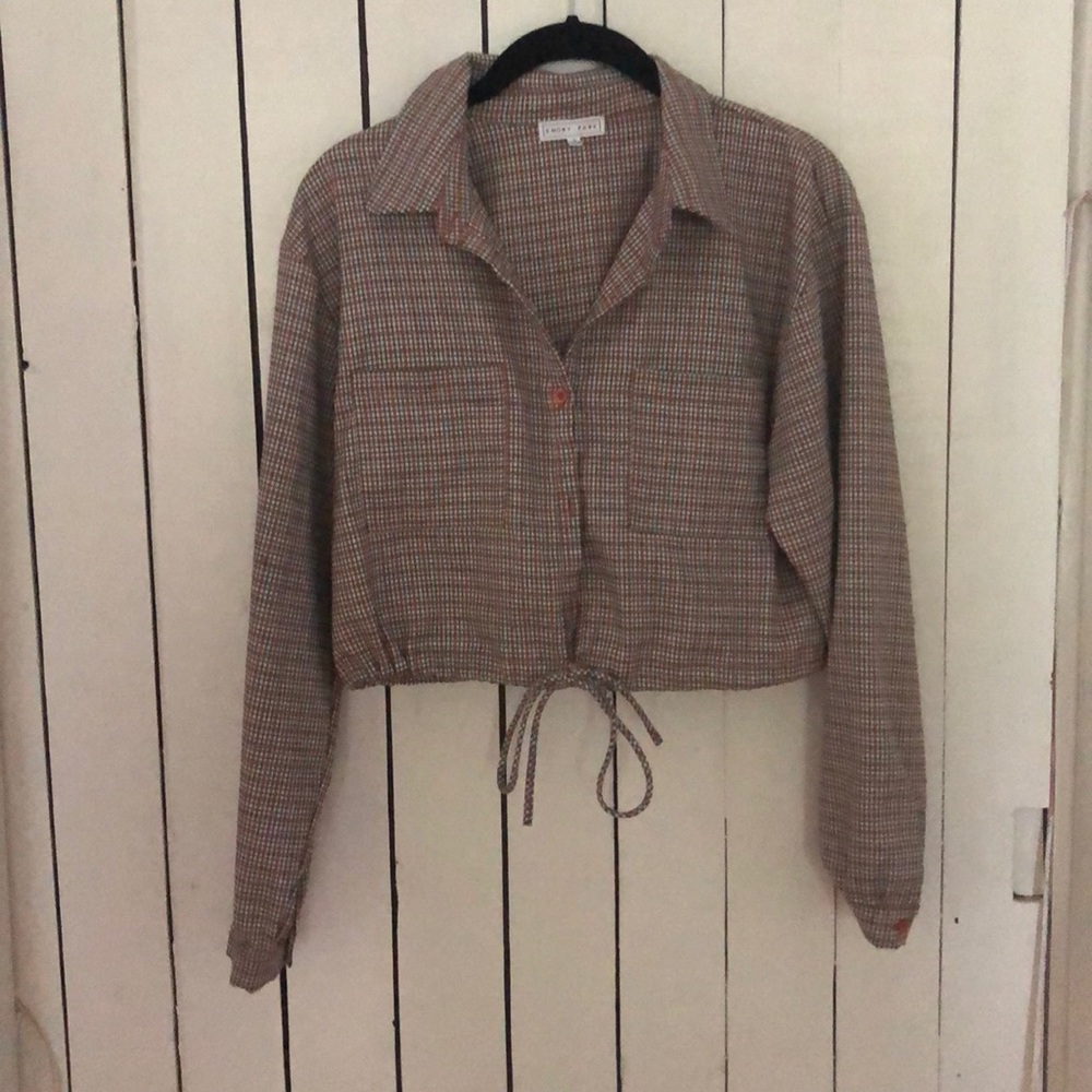 Plaid button down with tie